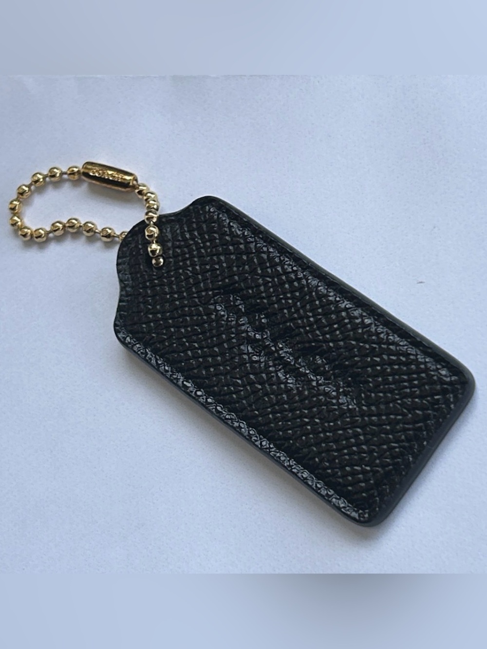 Coach Black Cross Grain Hang Tag Gold